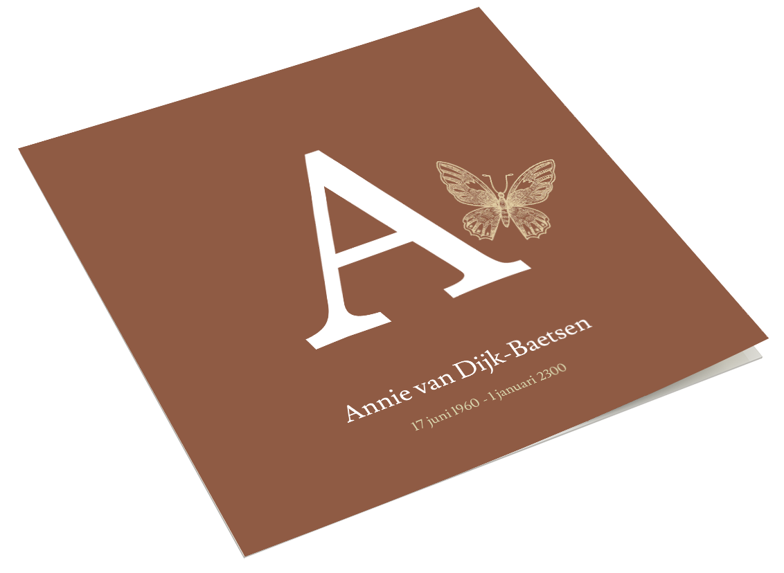 Lettervlinder vierkant